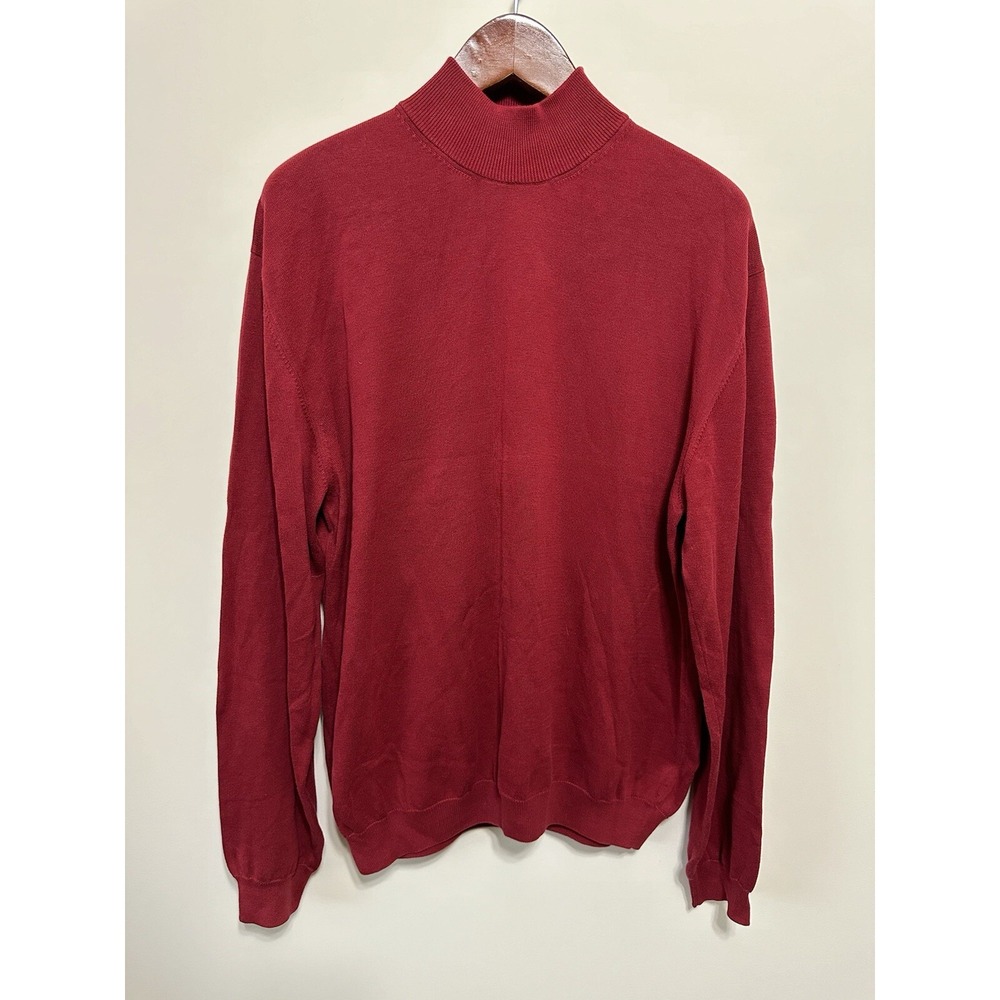 Peruvian Connection Mens L 100% Pima Cotton Sweater Turtle  Neck‎ Collar LS